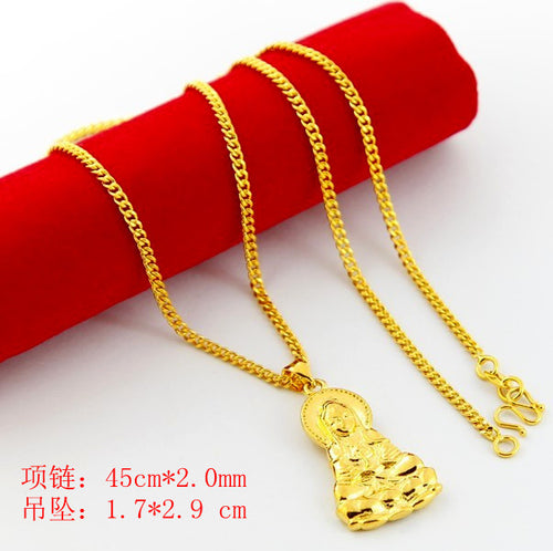24K GP Gold Plated Necklace Mens & Women Yellow Gold Golden Jewelry Necklace YHDN 24 ELY