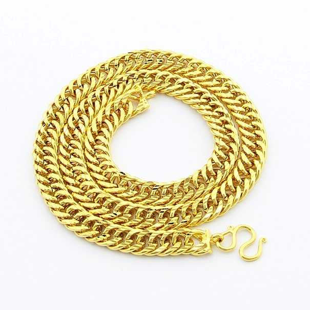 24K GP Gold Plated Necklace Mens & Women Yellow Gold Golden Jewelry Necklace YHDN 66 ELY