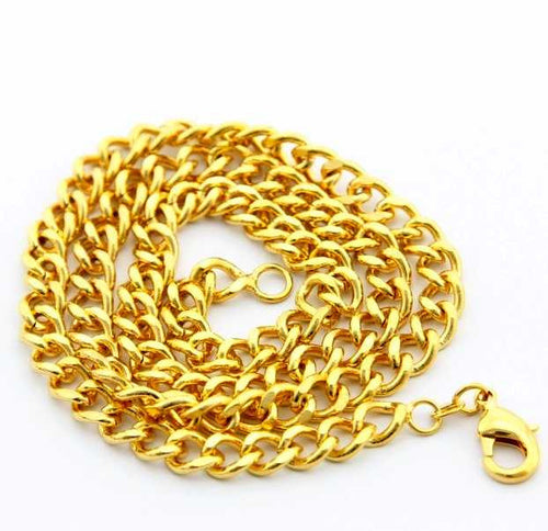 24K GP Gold Plated Necklace Mens & Women Yellow Gold Golden Jewelry Necklace YHDN 82 ELY