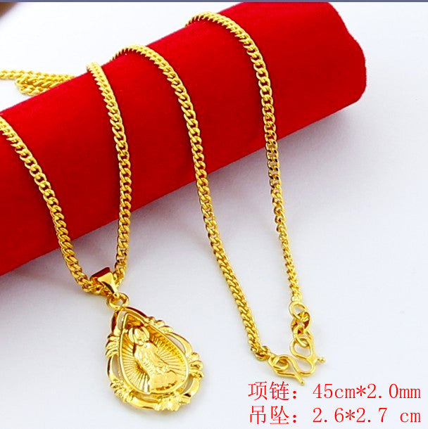 24K GP Gold Plated Necklace Mens & Women Yellow Gold Golden Jewelry Necklace YHDN 23 ELY