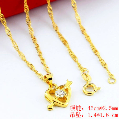 24K GP Gold Plated Necklace Mens & Women Yellow Gold Golden Jewelry Necklace YHDN 15 ELY