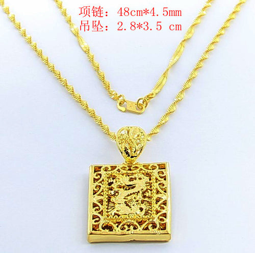 24K GP Gold Plated Necklace Mens & Women Yellow Gold Golden Jewelry Necklace YHDN 42 ELY