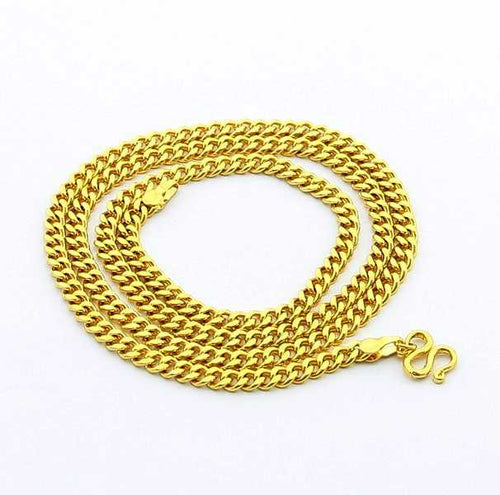 24K GP Gold Plated Necklace Mens & Women Yellow Gold Golden Jewelry Necklace YHDN 77 ELY