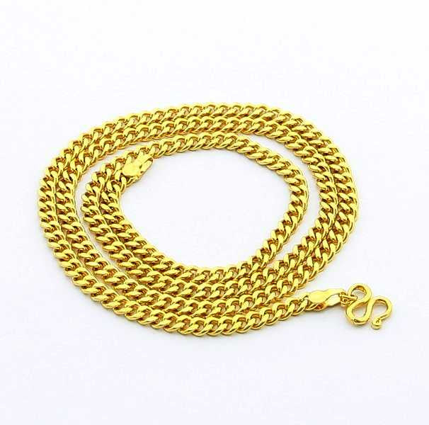 24K GP Gold Plated Necklace Mens & Women Yellow Gold Golden Jewelry Necklace YHDN 77 ELY