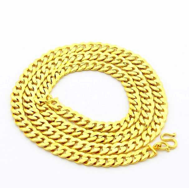 24K GP Gold Plated Necklace Mens & Women Yellow Gold Golden Jewelry Necklace YHDN 62 ELY
