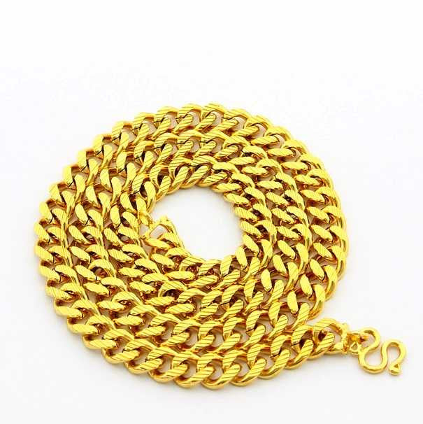 24K GP Gold Plated Necklace Mens & Women Yellow Gold Golden Jewelry Necklace YHDN 63 ELY