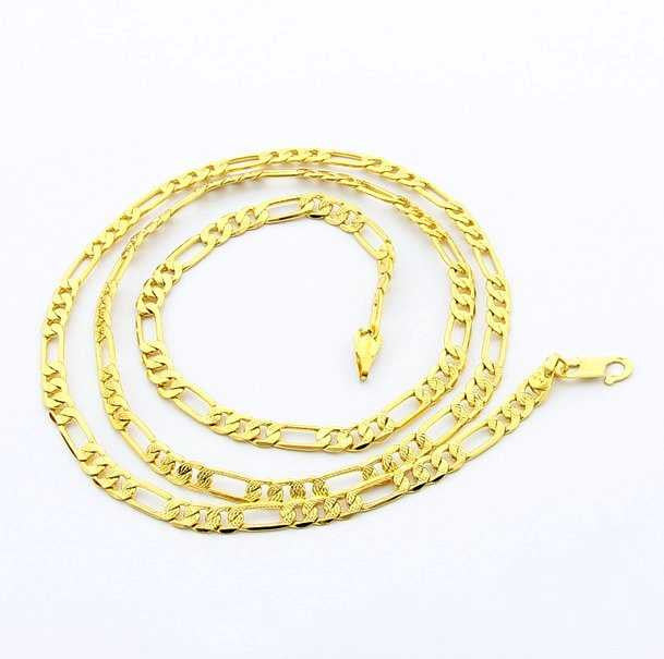 24K GP Gold Plated Necklace Mens & Women Yellow Gold Golden Jewelry Necklace YHDN 78 ELY