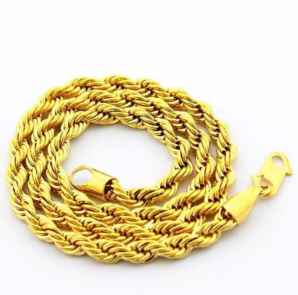 24K GP Gold Plated Necklace Mens & Women Yellow Gold Golden Jewelry Necklace YHDN 94 ELY