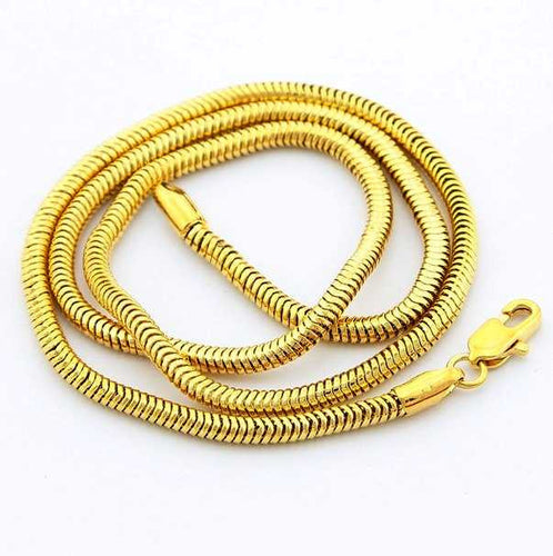 24K GP Gold Plated Necklace Mens & Women Yellow Gold Golden Jewelry Necklace YHDN 52 ELY