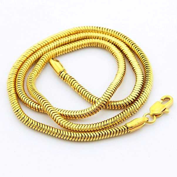 24K GP Gold Plated Necklace Mens & Women Yellow Gold Golden Jewelry Necklace YHDN 52 ELY