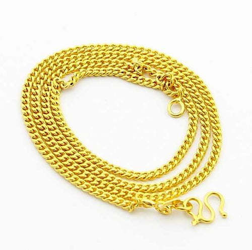 24K GP Gold Plated Necklace Mens & Women Yellow Gold Golden Jewelry Necklace YHDN 93 ELY