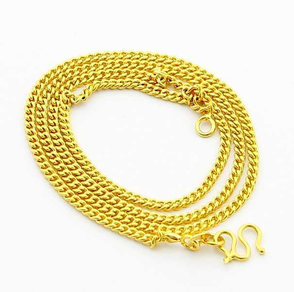 24K GP Gold Plated Necklace Mens & Women Yellow Gold Golden Jewelry Necklace YHDN 93 ELY