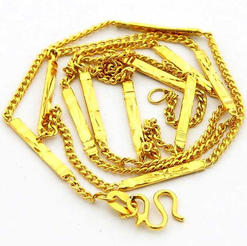24K GP Gold Plated Necklace Mens & Women Yellow Gold Golden Jewelry Necklace YHDN 86 ELY