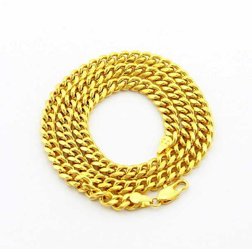24K GP Gold Plated Necklace Mens & Women Yellow Gold Golden Jewelry Necklace YHDN 64 ELY