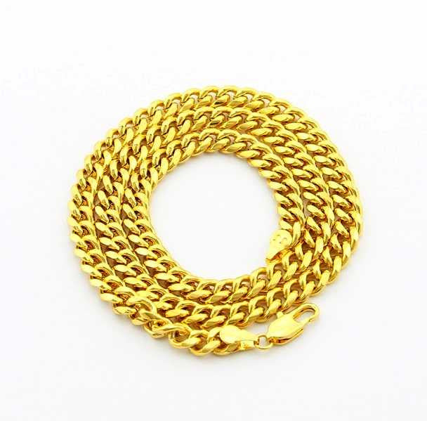 24K GP Gold Plated Necklace Mens & Women Yellow Gold Golden Jewelry Necklace YHDN 64 ELY