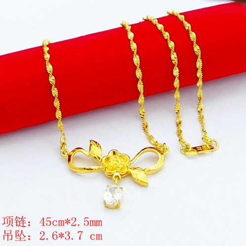 24K GP Gold Plated Necklace Mens & Women Yellow Gold Golden Jewelry Necklace YHDN 11 ELY