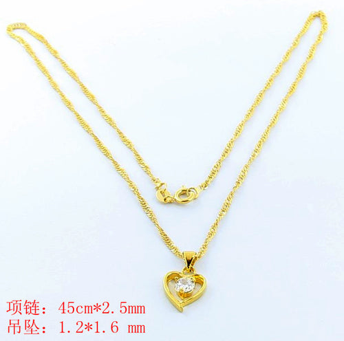 24K GP Gold Plated Necklace Mens & Women Yellow Gold Golden Jewelry Necklace YHDN 17 ELY