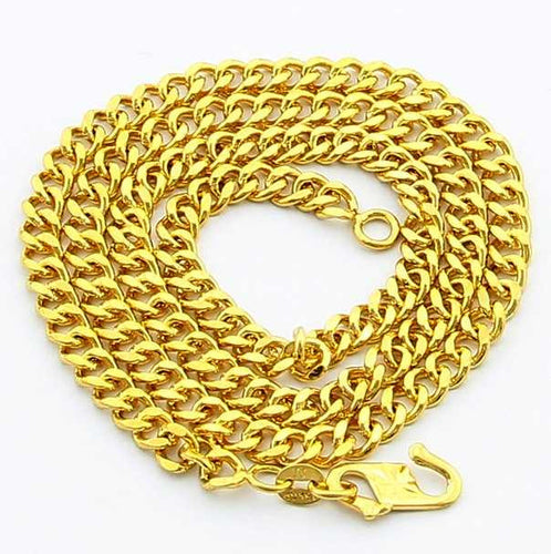 24K GP Gold Plated Necklace Mens & Women Yellow Gold Golden Jewelry Necklace YHDN 72 ELY