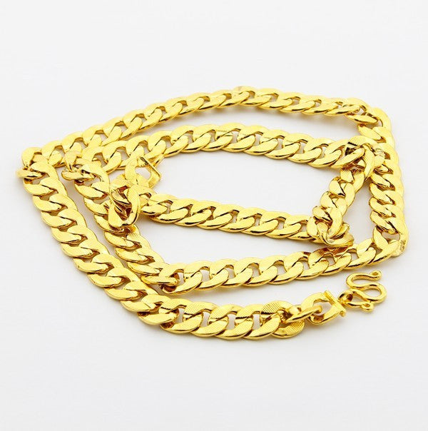 24K GP Gold Plated Necklace Mens & Women Yellow Gold Golden Jewelry Necklace YHDN 59 ELY