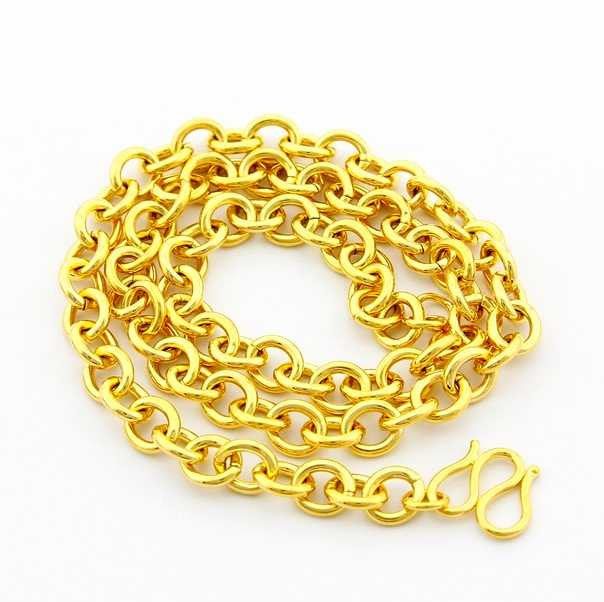 24K GP Gold Plated Necklace Mens & Women Yellow Gold Golden Jewelry Necklace YHDN 58 ELY