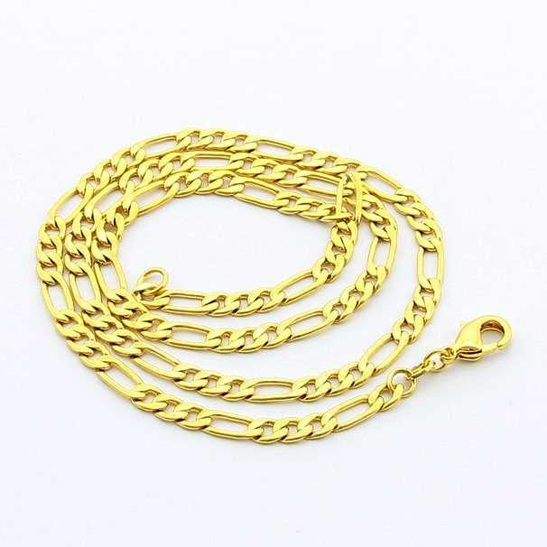24K GP Gold Plated Necklace Mens & Women Yellow Gold Golden Jewelry Necklace YHDN 73 ELY