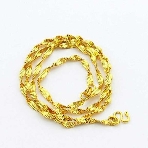 24K GP Gold Plated Necklace Mens & Women Yellow Gold Golden Jewelry Necklace YHDN 71 ELY