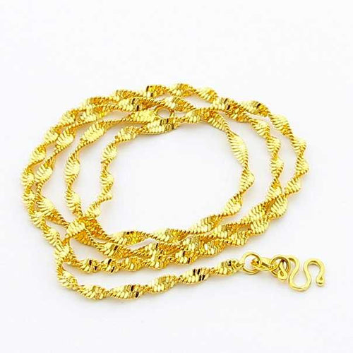 24K GP Gold Plated Necklace Mens & Women Yellow Gold Golden Jewelry Necklace YHDN 87 ELY