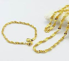 24k Gold Plated Mens Jewelry Sets Yellow Gold Golden Necklace Bracelet YHDS 19 ELY