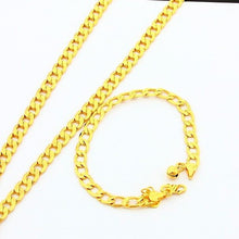 24k Gold Plated Mens Jewelry Sets Yellow Gold Golden Necklace Bracelet YHDS 11 ELY