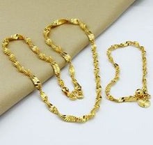 24k Gold Plated Mens Jewelry Sets Yellow Gold Golden Necklace Bracelet YHDS 19 ELY