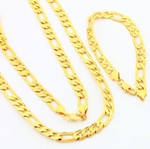 24k Gold Plated Mens Jewelry Sets Yellow Gold Golden Necklace Bracelet YHDS 9 ELY