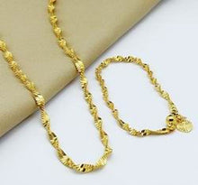 24k Gold Plated Mens Jewelry Sets Yellow Gold Golden Necklace Bracelet YHDS 19 ELY