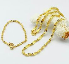 24k Gold Plated Mens Jewelry Sets Yellow Gold Golden Necklace Bracelet YHDS 19 ELY