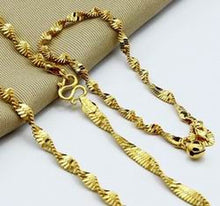 24k Gold Plated Mens Jewelry Sets Yellow Gold Golden Necklace Bracelet YHDS 19 ELY