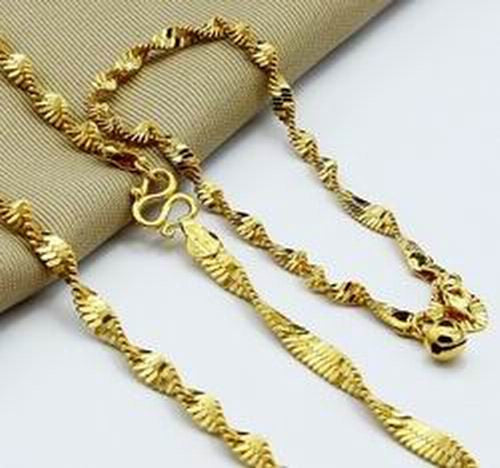 24k Gold Plated Mens Jewelry Sets Yellow Gold Golden Necklace Bracelet YHDS 19 ELY