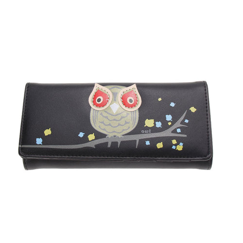 Owl Wallet PU Leather Purse Holder Long Cartoon Purses Lovely Women Wallets 1STL ELY