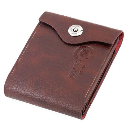 Fold Wallet Gift Wallet Men Leather Brown Credit/ID Card Purse Gift ELY