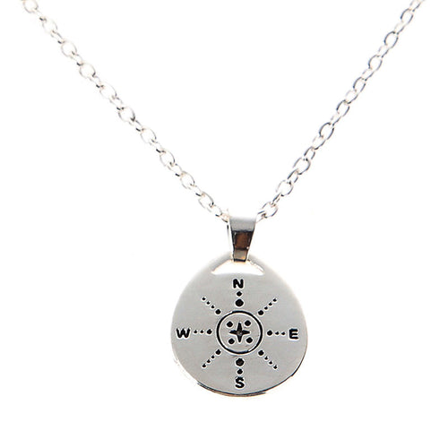Gift Those who wander are not necessarily Lost Compass Design Necklace Chain Necklaces Jewelry ELY