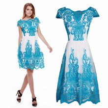 Lace O-Neck Waisted Dinner Dress Vestido de Festa Dress Vestido de Renda Party Lace Ball Gown Women Dress ELY