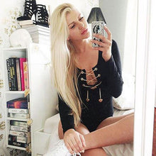 Metal Chain Sexy Bodysuit Women Tops Long Sleeve Jumpsuit Casual Bodysuit Rompers womens jumpsuit Overalls ELY