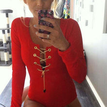 Metal Chain Sexy Bodysuit Women Tops Long Sleeve Jumpsuit Casual Bodysuit Rompers womens jumpsuit Overalls ELY