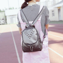 PU Leather Backpack Women Preppy Style School Bags Casual Rivets Women Rucksack Travel Satchel Bags Mochila Feminina ELY