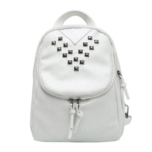 PU Leather Backpack Women Preppy Style School Bags Casual Rivets Women Rucksack Travel Satchel Bags Mochila Feminina ELY