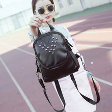 PU Leather Backpack Women Preppy Style School Bags Casual Rivets Women Rucksack Travel Satchel Bags Mochila Feminina ELY