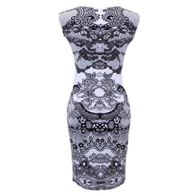 Printed Women Dress Sleeveless Vestidos O-Neck Slim Pencil Dress Vestido de Festa Renda Party Beach Dress ELY