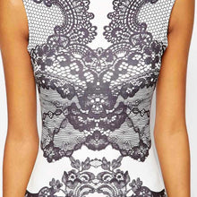 Printed Women Dress Sleeveless Vestidos O-Neck Slim Pencil Dress Vestido de Festa Renda Party Beach Dress ELY