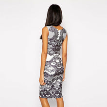 Printed Women Dress Sleeveless Vestidos O-Neck Slim Pencil Dress Vestido de Festa Renda Party Beach Dress ELY