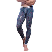 Sexy Men's Long Johns Pants Colorful Print Thermal Bottom CottonWarm Leggings Underwear Free S hipping1STL ELY