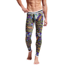 Sexy Men's Long Johns Pants Colorful Print Thermal Bottom CottonWarm Leggings Underwear Free S hipping1STL ELY