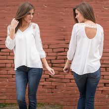 White Women Blouses Top Casual Sweetly Lace Stitching Tee Shirt 1STL ELY